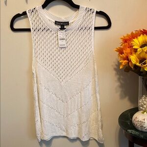NWT Derek Heart White Knit Tank Top Sz Large. $20 Retail.